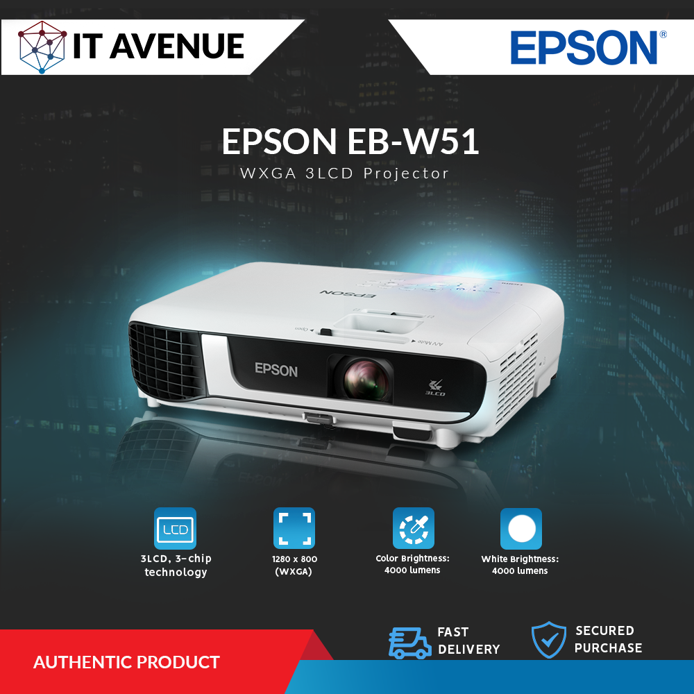 Vidéo projecteur Epson - EB-X51 - 3,800 Lumeb - FHD